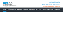 Tablet Screenshot of heatexchangerproducts.com